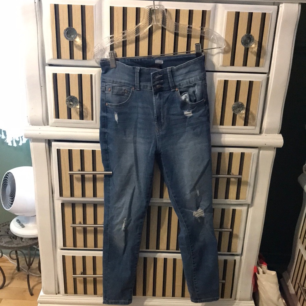 Women's Blue Distressed Jeans